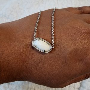 Kendra Scott Elisa Silver Necklace with White Stone
